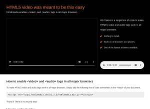 How html5media.info looks like on a tablet such as an iPad.
