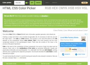 How htmlcsscolor.com looks like on a tablet such as an iPad.