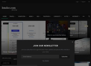 How htndoc.com looks like on a tablet such as an iPad.