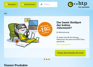 How htp.net looks like on a tablet such as an iPad.