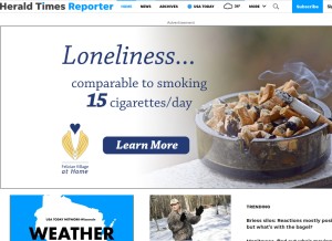 How htrnews.com looks like on a tablet such as an iPad.