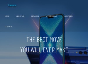 How huaweiservicecenterchennai.com looks like on a tablet such as an iPad.