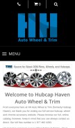 How hubcaphaven.com looks like on a mobile device such as an iPhone.
