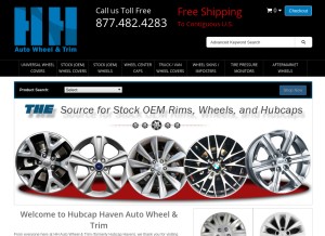 How hubcaphaven.com looks like on a tablet such as an iPad.