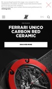 How hublot.com looks like on a mobile device such as an iPhone.