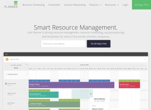 How hubplanner.com looks like on a tablet such as an iPad.
