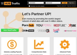 How hubtraffic.com looks like on a tablet such as an iPad.