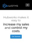 How hubworks.com looks like on a mobile device such as an iPhone.