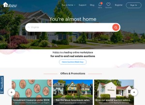 How hubzu.com looks like on a tablet such as an iPad.