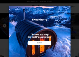 How huckberry.com looks like on a tablet such as an iPad.