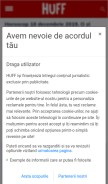 How huff.ro looks like on a mobile device such as an iPhone.