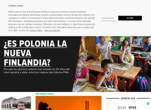 How huffingtonpost.es looks like on a tablet such as an iPad.