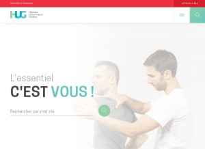 How hug-ge.ch looks like on a tablet such as an iPad.