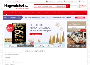 How hugendubel.de looks like on a tablet such as an iPad.