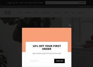 How huhstore.com looks like on a tablet such as an iPad.