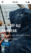 How hukgear.com looks like on a mobile device such as an iPhone.