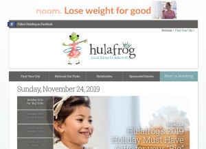 How hulafrog2.com looks like on a tablet such as an iPad.