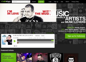 How hulkshare.com looks like on a tablet such as an iPad.