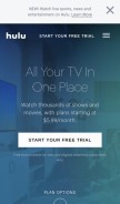 How hulu.com looks like on a mobile device such as an iPhone.