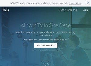 How hulu.com looks like on a tablet such as an iPad.