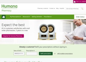 How humanapharmacy.com looks like on a tablet such as an iPad.