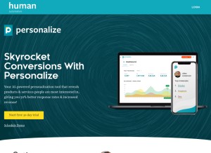 How humanautomation.ai looks like on a tablet such as an iPad.