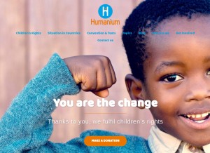 How humanium.org looks like on a tablet such as an iPad.
