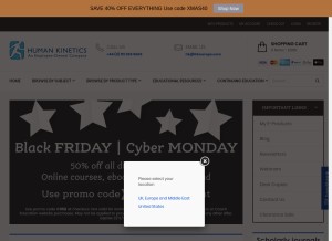 How humankinetics.com looks like on a tablet such as an iPad.