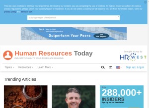 How humanresourcestoday.com looks like on a tablet such as an iPad.