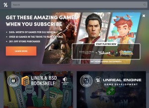 How humblebundle.com looks like on a tablet such as an iPad.