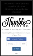 How humblejuiceco.com looks like on a mobile device such as an iPhone.