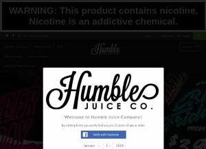 How humblejuiceco.com looks like on a tablet such as an iPad.