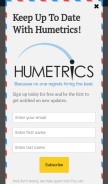 How humetrics.com looks like on a mobile device such as an iPhone.