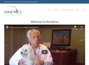 How humetrics.com looks like on a tablet such as an iPad.