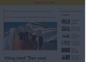 How humorbibeln.se looks like on a tablet such as an iPad.