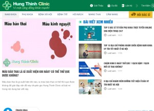 How hungthinhclinic.com looks like on a tablet such as an iPad.