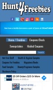 How hunt4freebies.com looks like on a mobile device such as an iPhone.