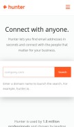 How hunter.io looks like on a mobile device such as an iPhone.