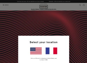 How hunterboots.com looks like on a tablet such as an iPad.