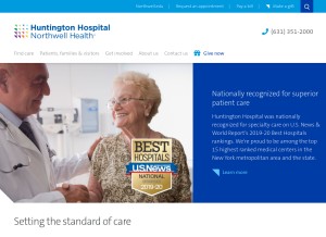How hunthosp.org looks like on a tablet such as an iPad.