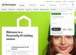 How huntington.com looks like on a tablet such as an iPad.