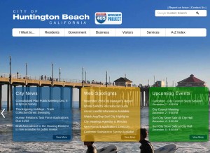 How huntingtonbeachca.gov looks like on a tablet such as an iPad.