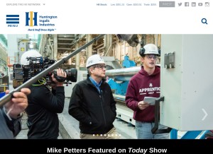 How huntingtoningalls.com looks like on a tablet such as an iPad.