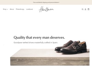 How huntsmanleather.com looks like on a tablet such as an iPad.