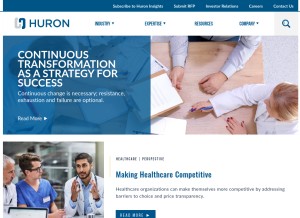How huronconsultinggroup.com looks like on a tablet such as an iPad.