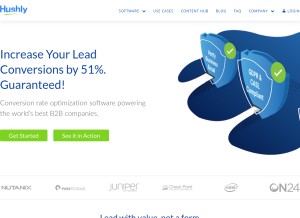 How hushly.com looks like on a tablet such as an iPad.