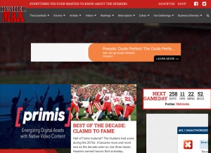 How huskermax.com looks like on a tablet such as an iPad.