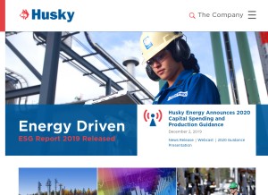 How huskyenergy.com looks like on a tablet such as an iPad.