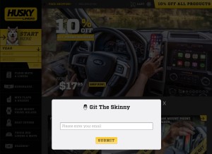 How huskyliners.com looks like on a tablet such as an iPad.