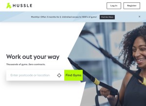 How hussle.com looks like on a tablet such as an iPad.